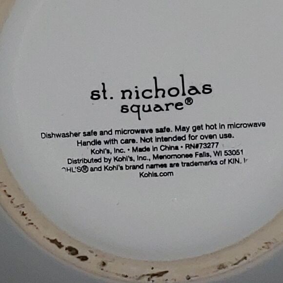 Kohls St Nicholas Square Sweater Weather Tall Mug 24 oz White Blue - Picture 7 of 7